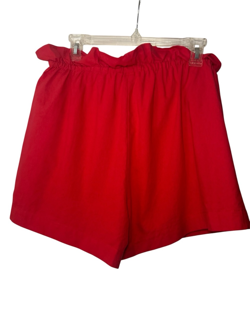 GeeGee Casual Paperbag Waist Red Drawstring Shorts - Picture 3 of 8
